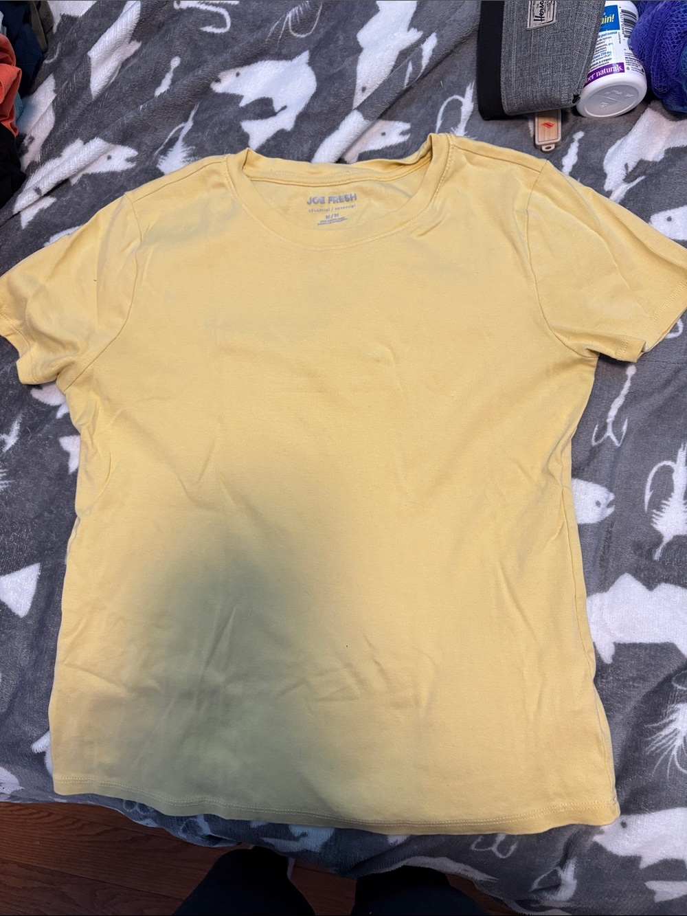Joe Fresh Pale Yellow Crew Neck Short Sleeve Tee